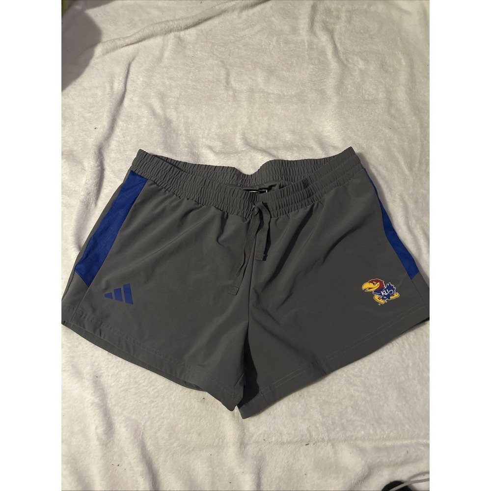 Kansas Jayhawks adidas Aeroready Practice Shorts Men's Gray/Blue NWOT Team Issue